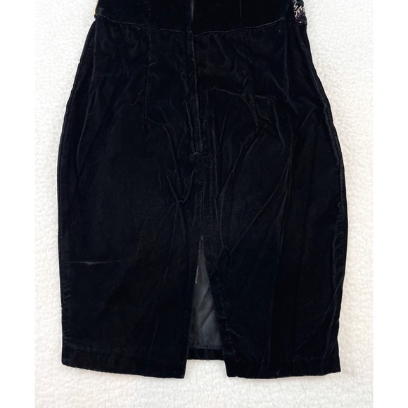 (VTG) JESSICA MCCLINTOCK • Gunne Sax Black Velvet Sequin Strapless Mini Dress - Picture 10 of 16